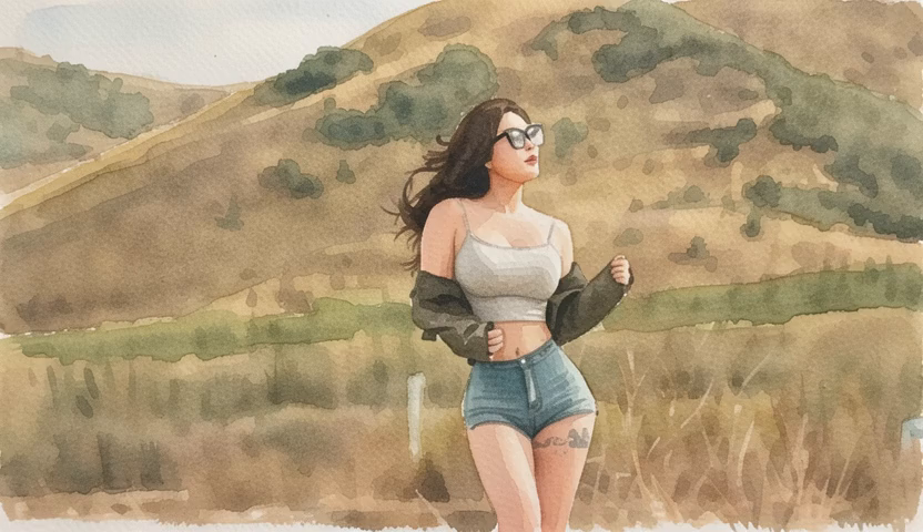 Watercolor Hand-drawn